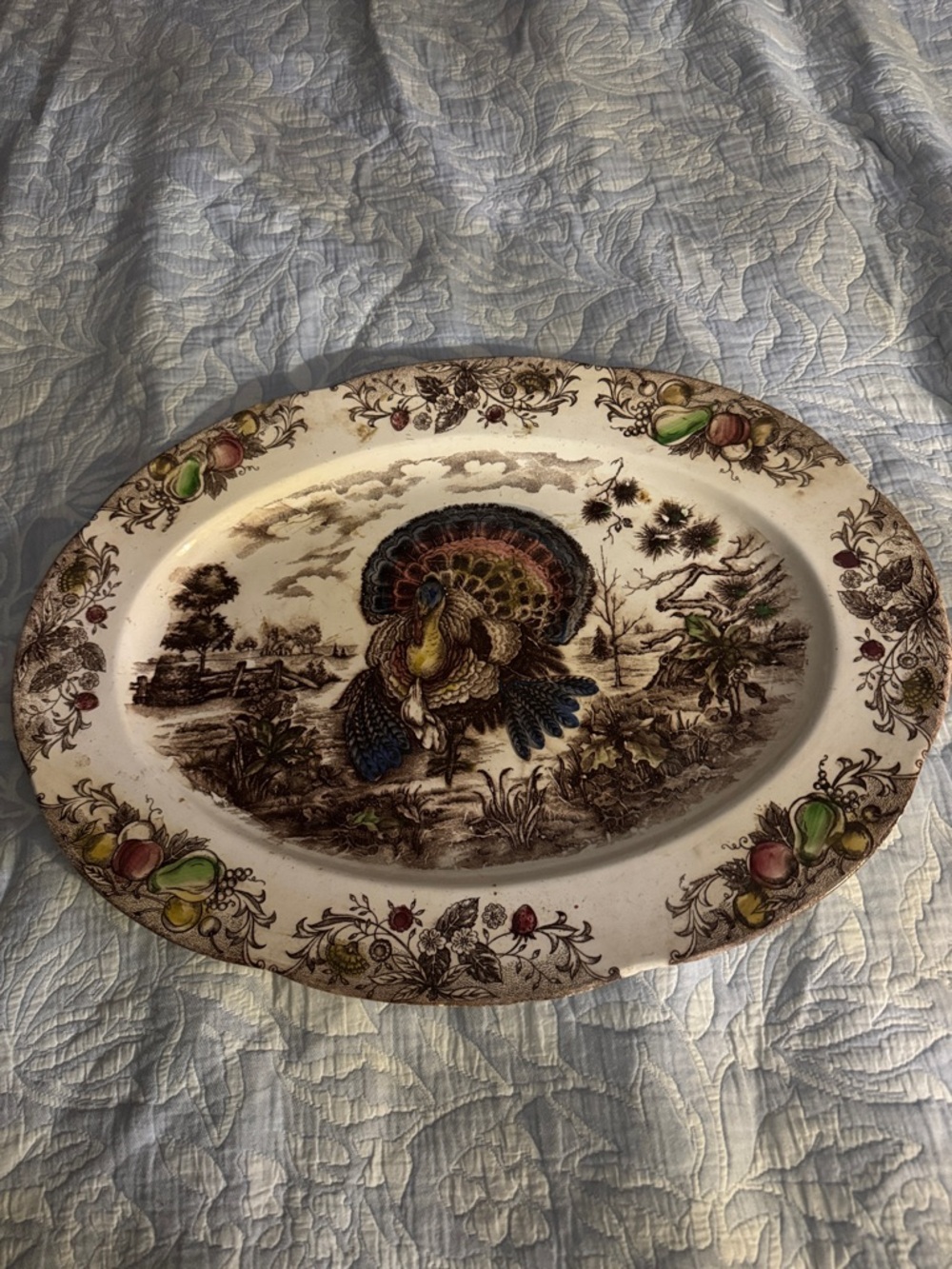 Decorative Turkey Serving Platter - Multicolor